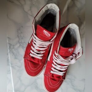 Vans Sk8-Hi Skate Shoe size 6.5 men  - 8 women Red.